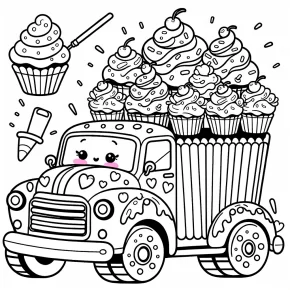 a car with a cupcake design.