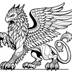 a griffin with sharp claws.