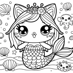 mercat gabby's dollhouse coloring pages