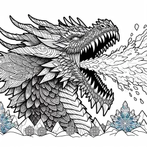 a dragon breathing ice.