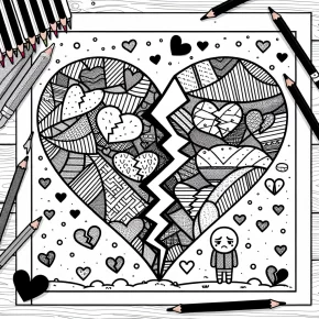 heartbroken coloring pages