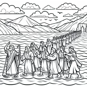 moses coloring pages red sea crossing