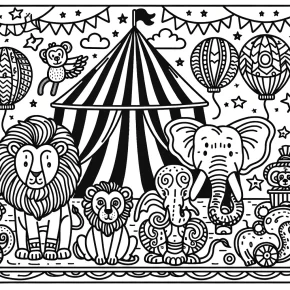 circus animals coloring pages