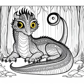 a basilisk with glowing eyes.