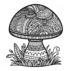 an intricate mushroom with patterns.