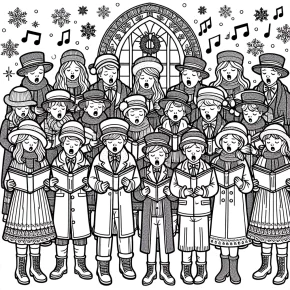 christmas carolers coloring pages