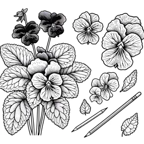 coloring pages of violets