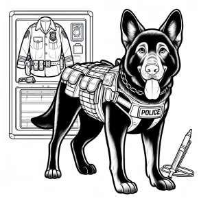 police dog coloring pages