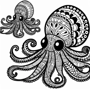 a zentangle inspired octopus.