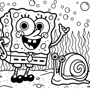 gary spongebob coloring pages