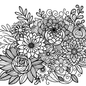 hard flowers coloring pages