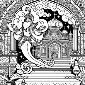 a genie in a magical palace.