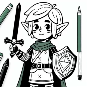 legend of zelda link coloring pages