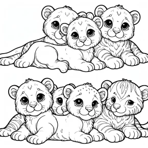 coloring pages of lion cubs