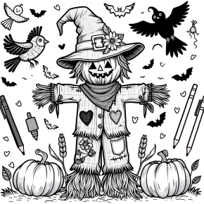 halloween scarecrow coloring pages