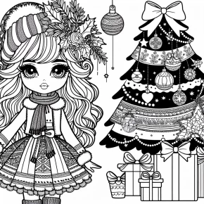 christmas barbie coloring pages