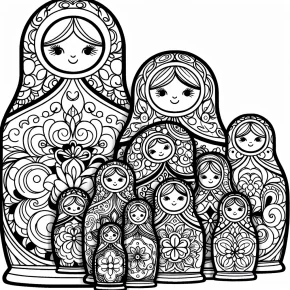 russian dolls coloring pages