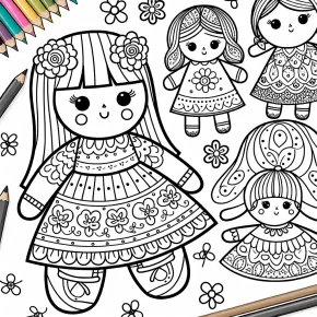 coloring pages paper dolls