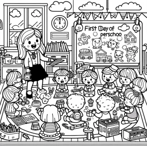 printable first day of preschool coloring pages