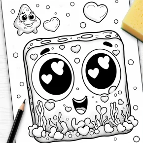 spongebob valentine coloring pages