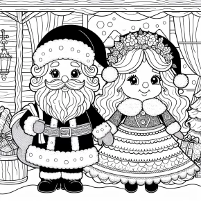 coloring pages of santa and mrs claus