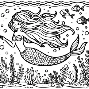 a mermaid swimming in the ocean.