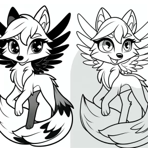 wolf cute anime coloring pages