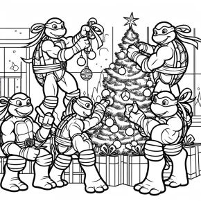 teenage mutant ninja turtles christmas coloring pages