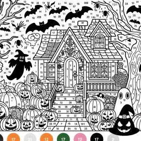 halloween coloring pages color by number