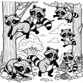 coloring pages of raccoons