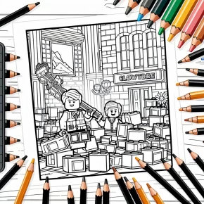 coloring pages of lego movie