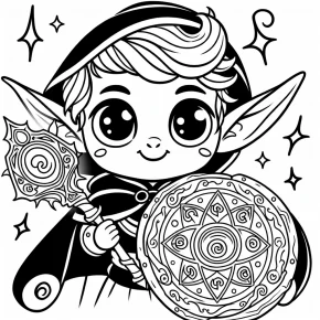 an elf with a magical shield.