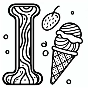 i letter and ice cream.