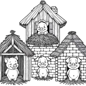 three little pigs coloring pages