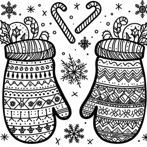 christmas mittens coloring pages