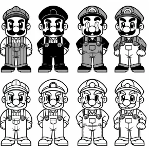 mario luigi wario waluigi coloring pages