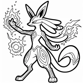 coloring pages of lucario