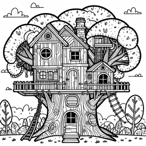 treehouse coloring pages