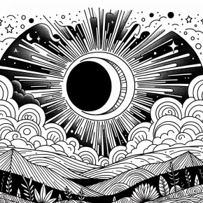 solar eclipse coloring pages printable pdf free