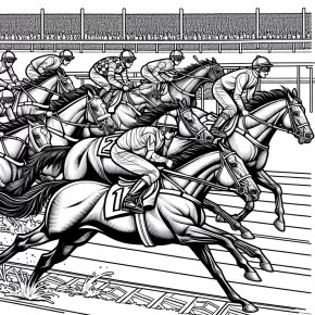 horse racing coloring pages