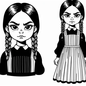 wednesday addams family coloring pages