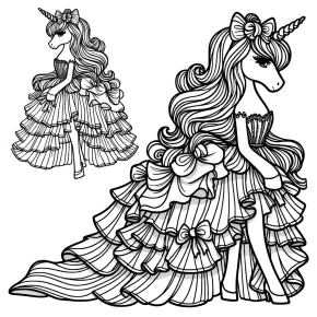 barbie unicorn coloring pages