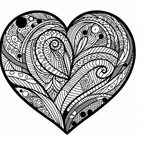 an abstract heart filled with intricate patterns.