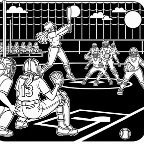 softball coloring pages