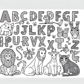 animal abc coloring pages