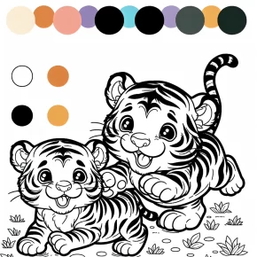 tiger cubs coloring pages