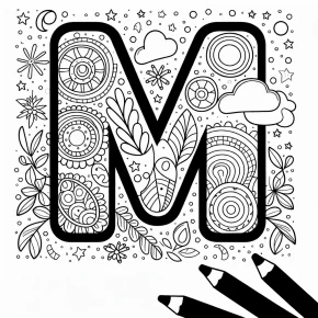 the letter m coloring pages