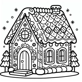 printable gingerbread house coloring pages