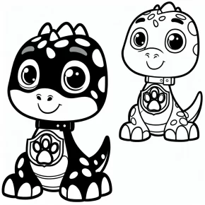 dino paw patrol coloring pages