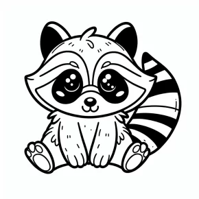 cute raccoon coloring pages